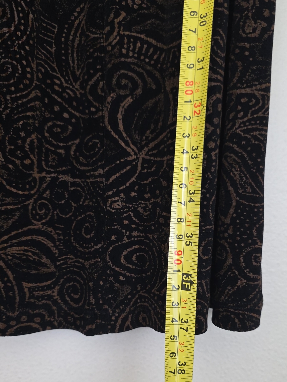 Coldwater Creek Artsy Black & Tan A-Line Stretchy Maxi Skirt XL - Picture 5 of 8